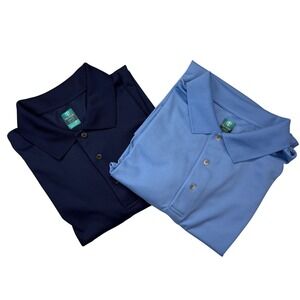 Pro Tour Polo Shirts Mens 3XLT Blue Navy 2 Pack Airplay Performance Golf Tall